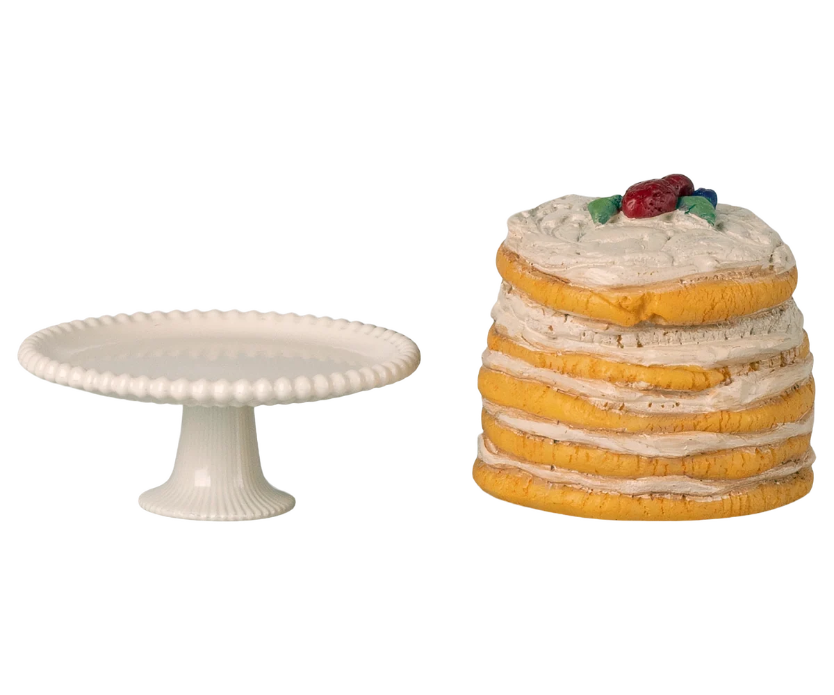 Maileg Partykuchen & Kuchenplatte – Maus – Off White