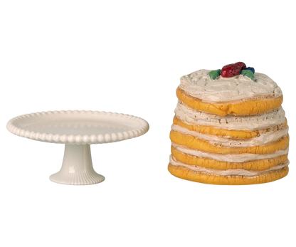 Maileg Partykuchen & Kuchenplatte – Maus – Off White