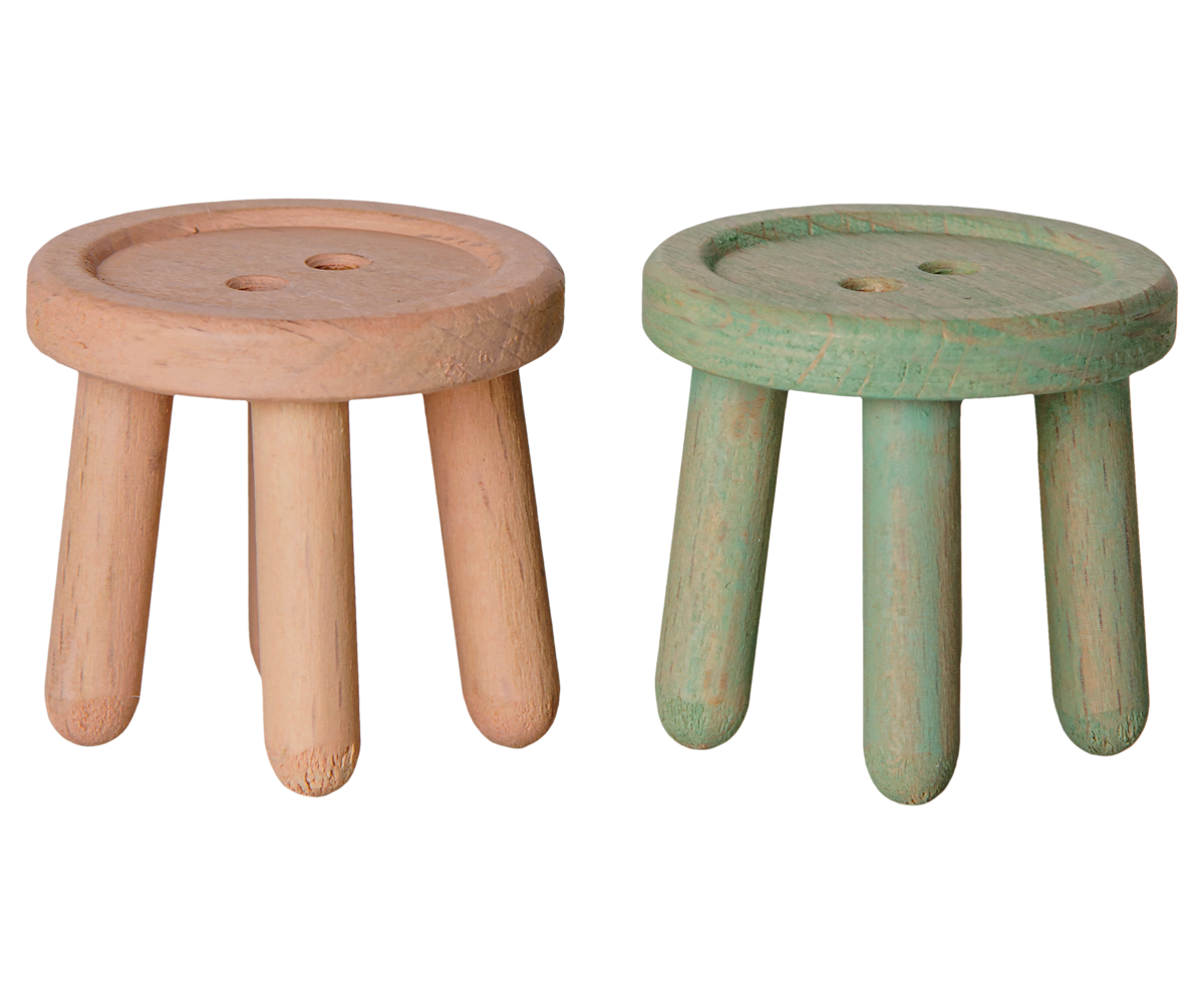 Maileg Hockerset für Mäuse – Rosa & Helle Minze