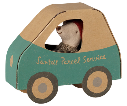 Maileg Weihnachtsmaus Kleiner Bruder im Autokarton