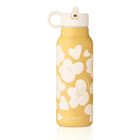 LIEWOOD Falk Trinkflasche 350 ml – Flower / Lemon Yellow