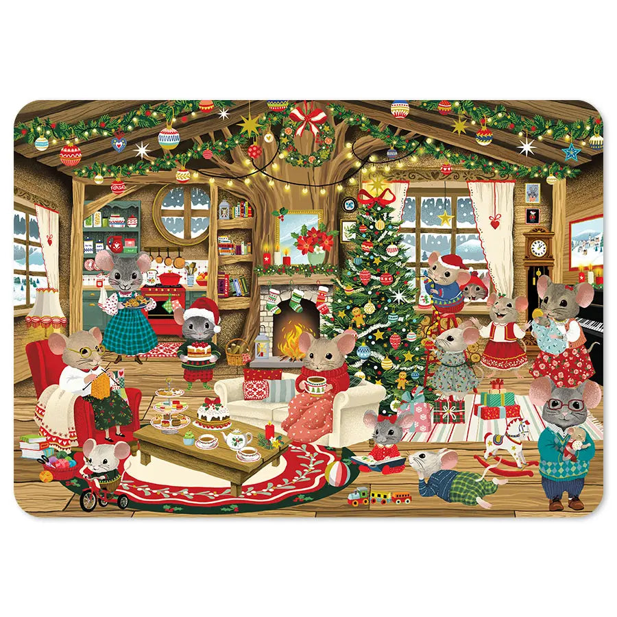 Cartes d’Art Weihnachtliches Tischset – Weihnachten in der Mäusewelt