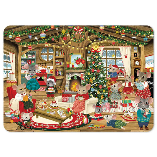 Cartes d’Art Weihnachtliches Tischset – Weihnachten in der Mäusewelt