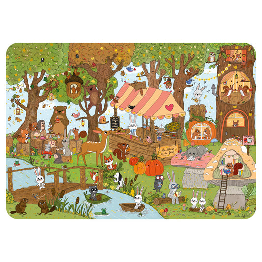 Cartes d’Art Tischset – Tiere auf der Waldlichtung