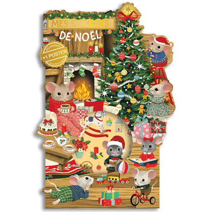 Cartes d’Art Sticker- und Posterset – Weihnachten im Mäusehaus