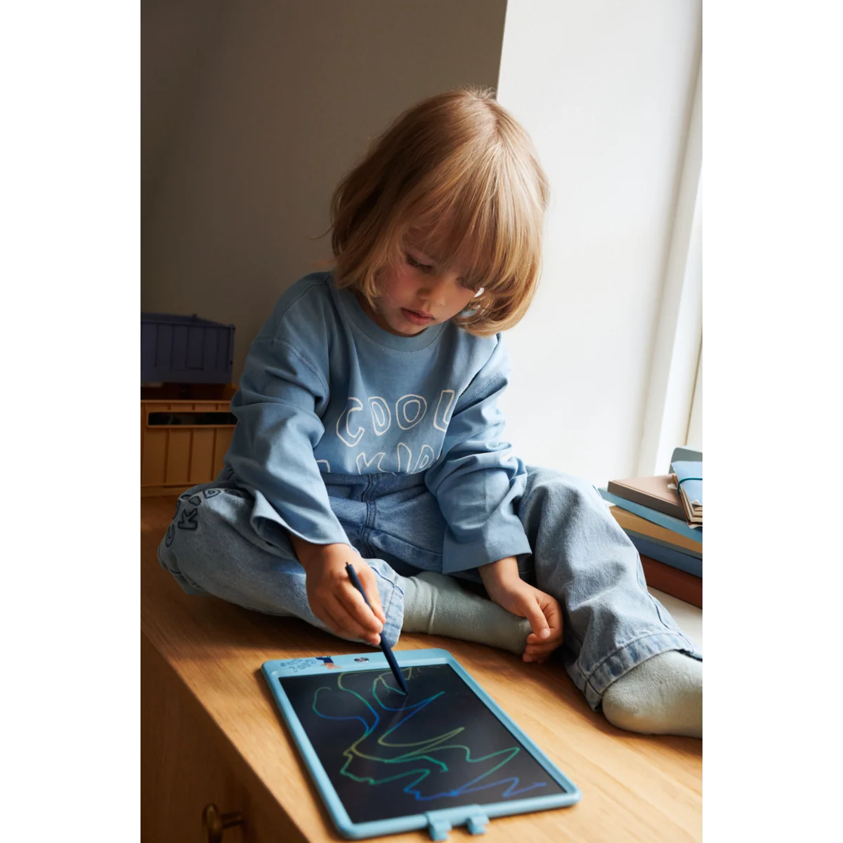 LIEWOOD Zora LCD-Zeichentafel – Tiger / Beach Blue