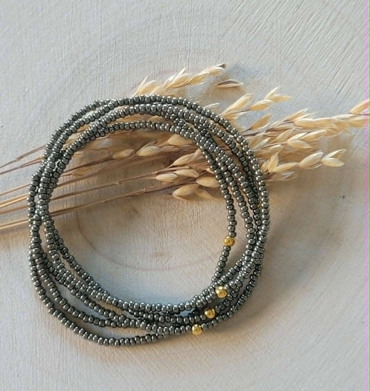 Miyuki Armband-Set: Olivgrün