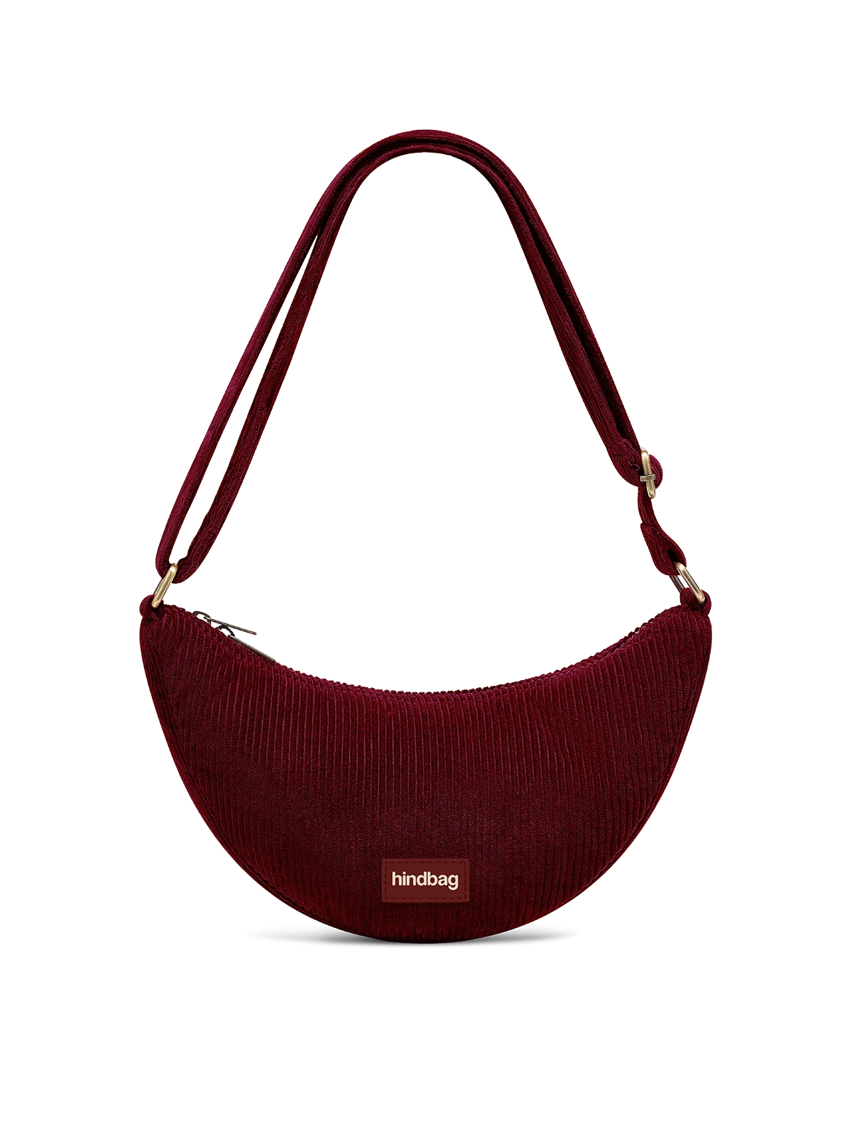 Hindbag Andrea Umhängetasche aus Cord – Bordeauxrot