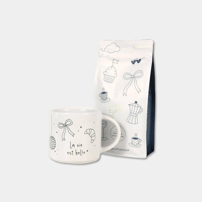 Bundle Tasse & Kaffee „La vie“ – Ganze Bohne, 250 g