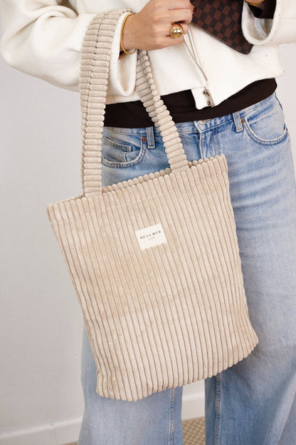 La Mur Line Tote Bag Moka – Cord Beige