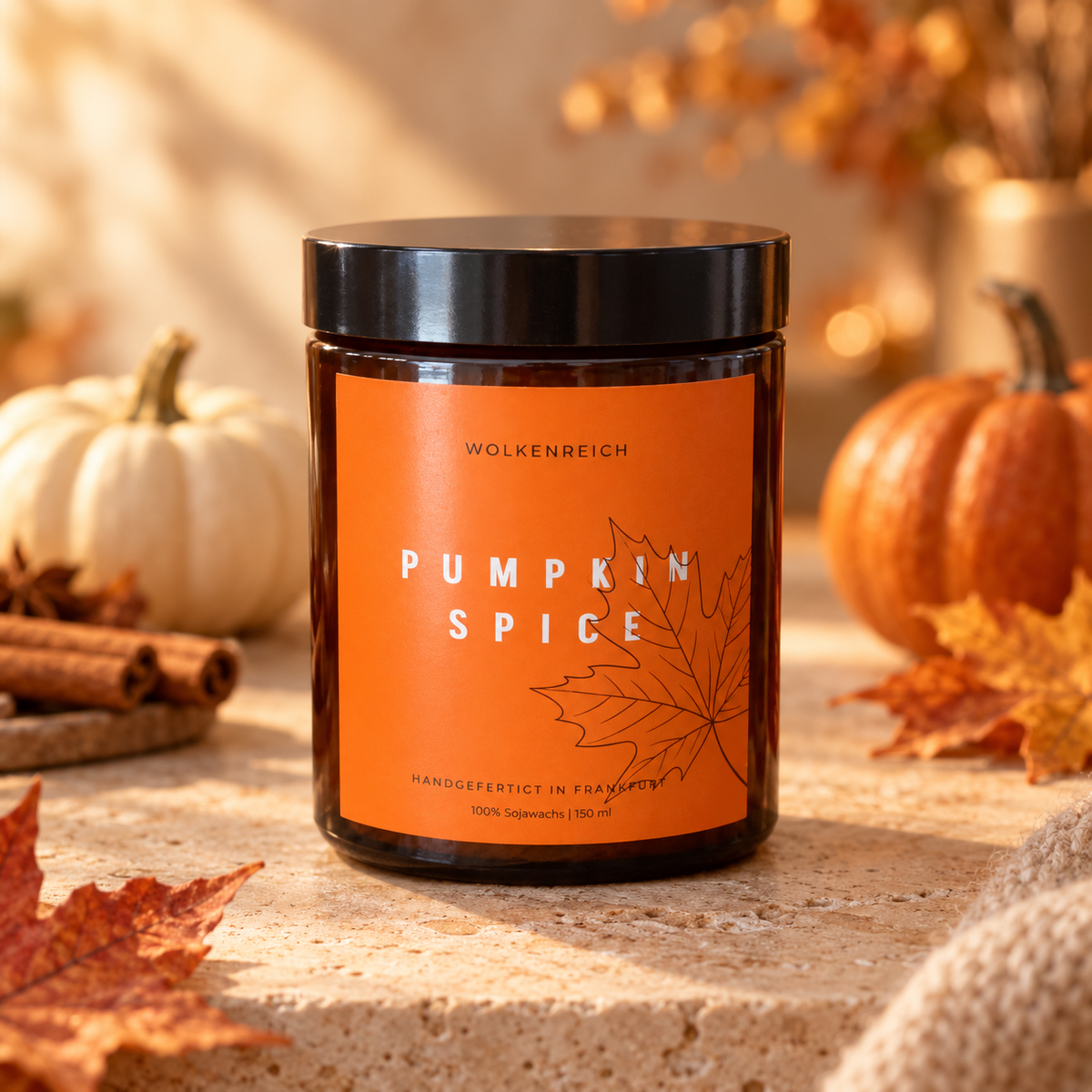 Duftkerze Pumpkin Spice – Kürbis & warme Gewürze