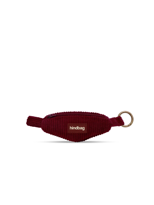 Hindbag Côme Schlüsselanhänger aus Cord – Bordeauxrot