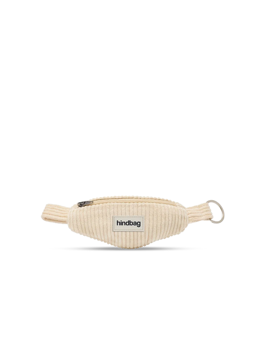 Hindbag Côme Schlüsselanhänger aus Cord – Creme