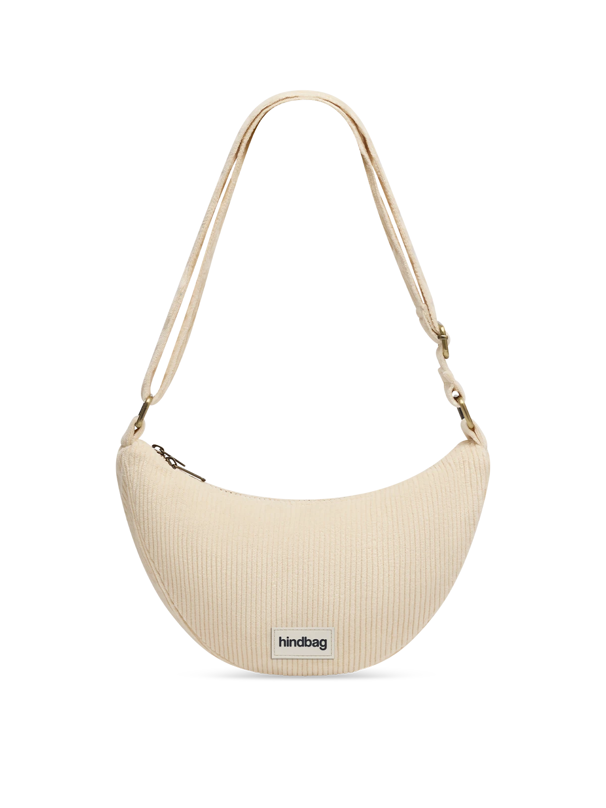 Hindbag Halbmondtasche Andrea Cord – Cremebeige