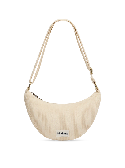 Hindbag Halbmondtasche Andrea Cord – Cremebeige