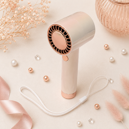 Handventilator mit LED Licht Rosa