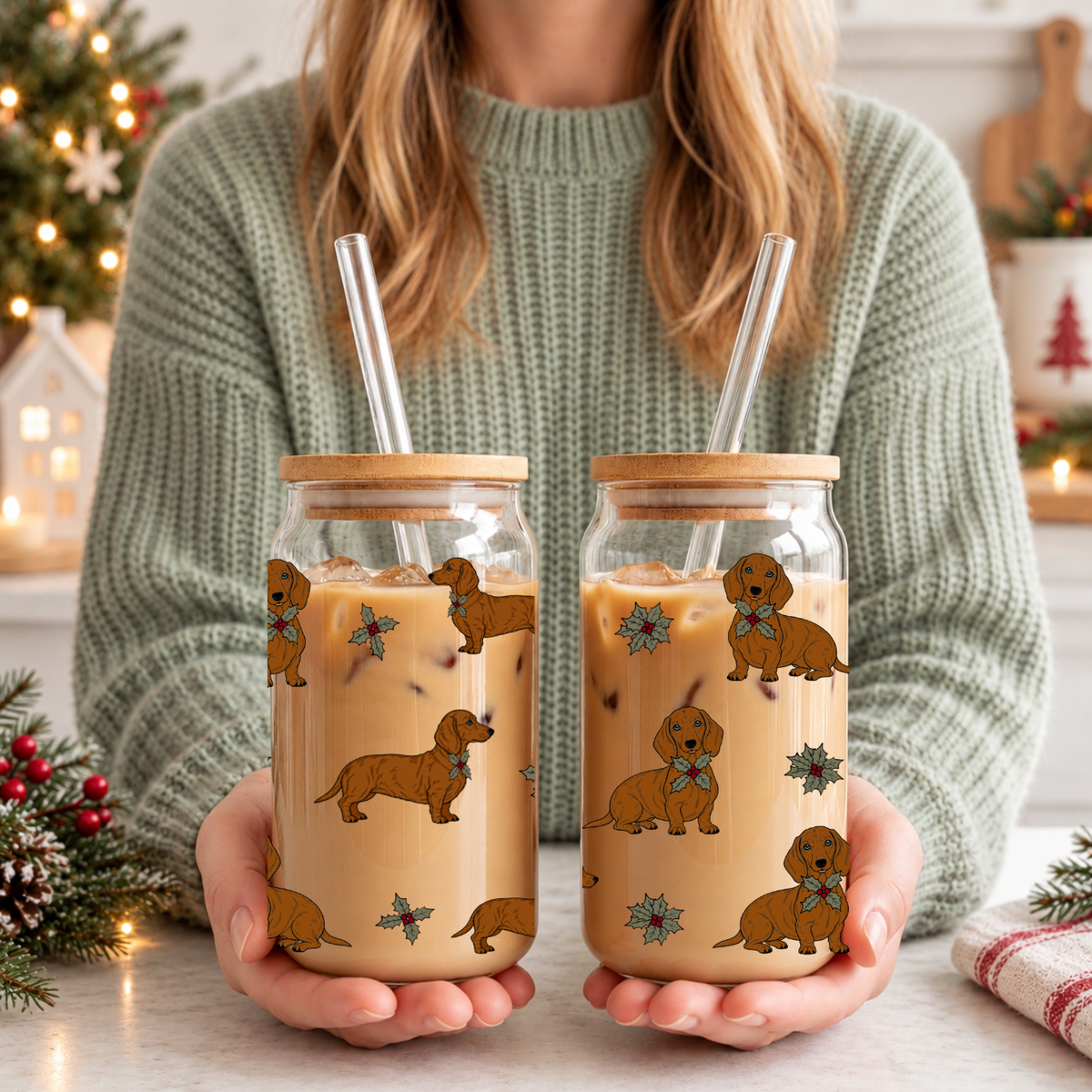Hohes Trinkglas  – Weihnachtsdackel