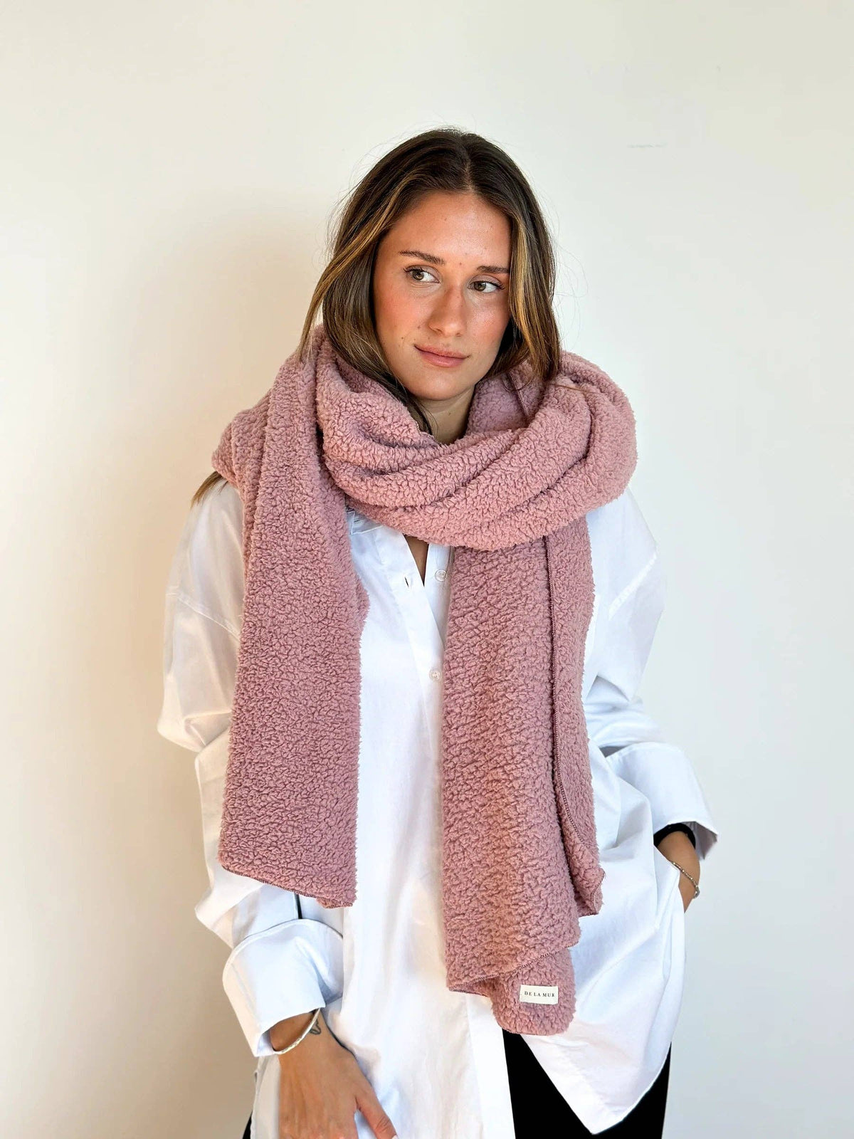 De La Mur XL Teddy Schal – Rosa