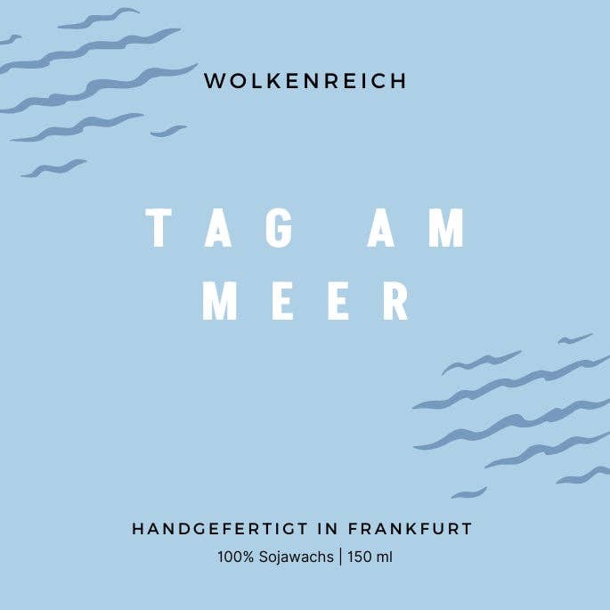 Wolkenreich Duftkerze – Tag am Meer | Meersalz, Treibholz & Amber