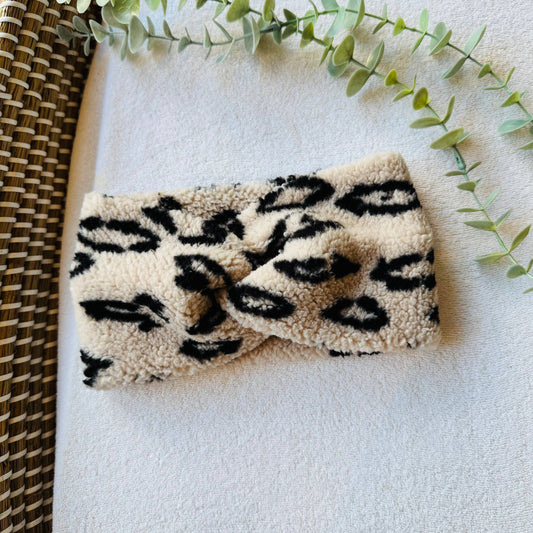 Stirnband  Leopard Taupe: M (Kleinkind)