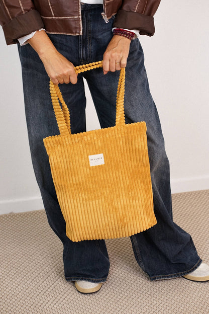 La Mur Line Tote Bag Maiz – Cord Senfgelb