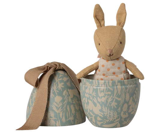Osterei mit Mikro Kaninche, Klein – Dusty Blue