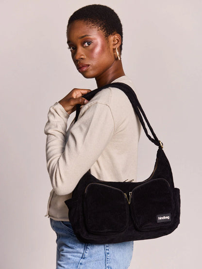 Hindbag Multipocket Tasche Emile Samt – Schwarz