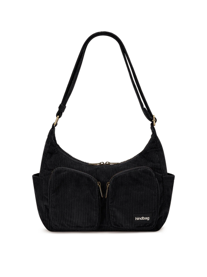Hindbag Multipocket Tasche Emile Samt – Schwarz