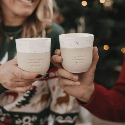 Eulenschnitt Becher „All I Want for Christmas“