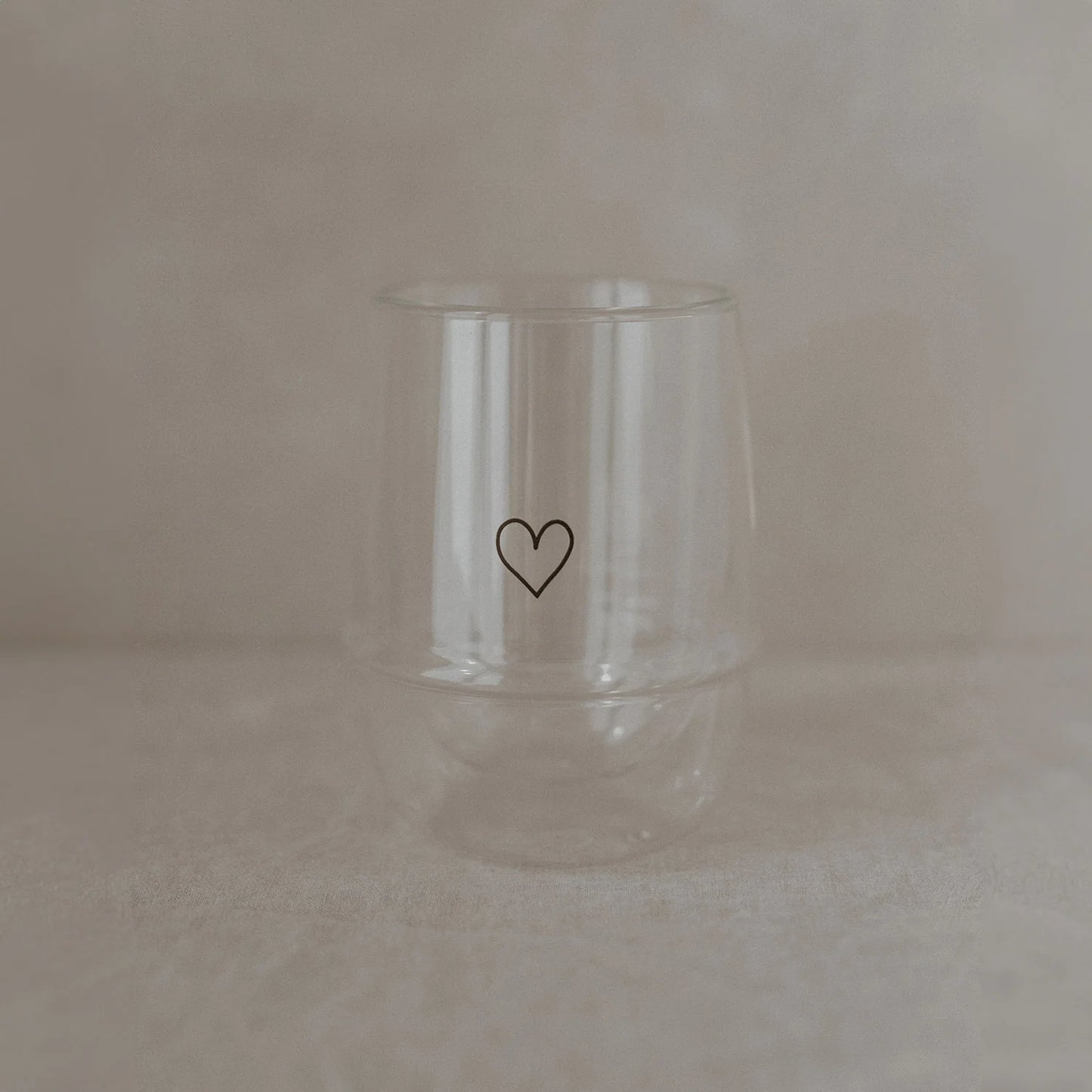 Eulenschnitt Doppelwandiges Glas 300ml Herz
