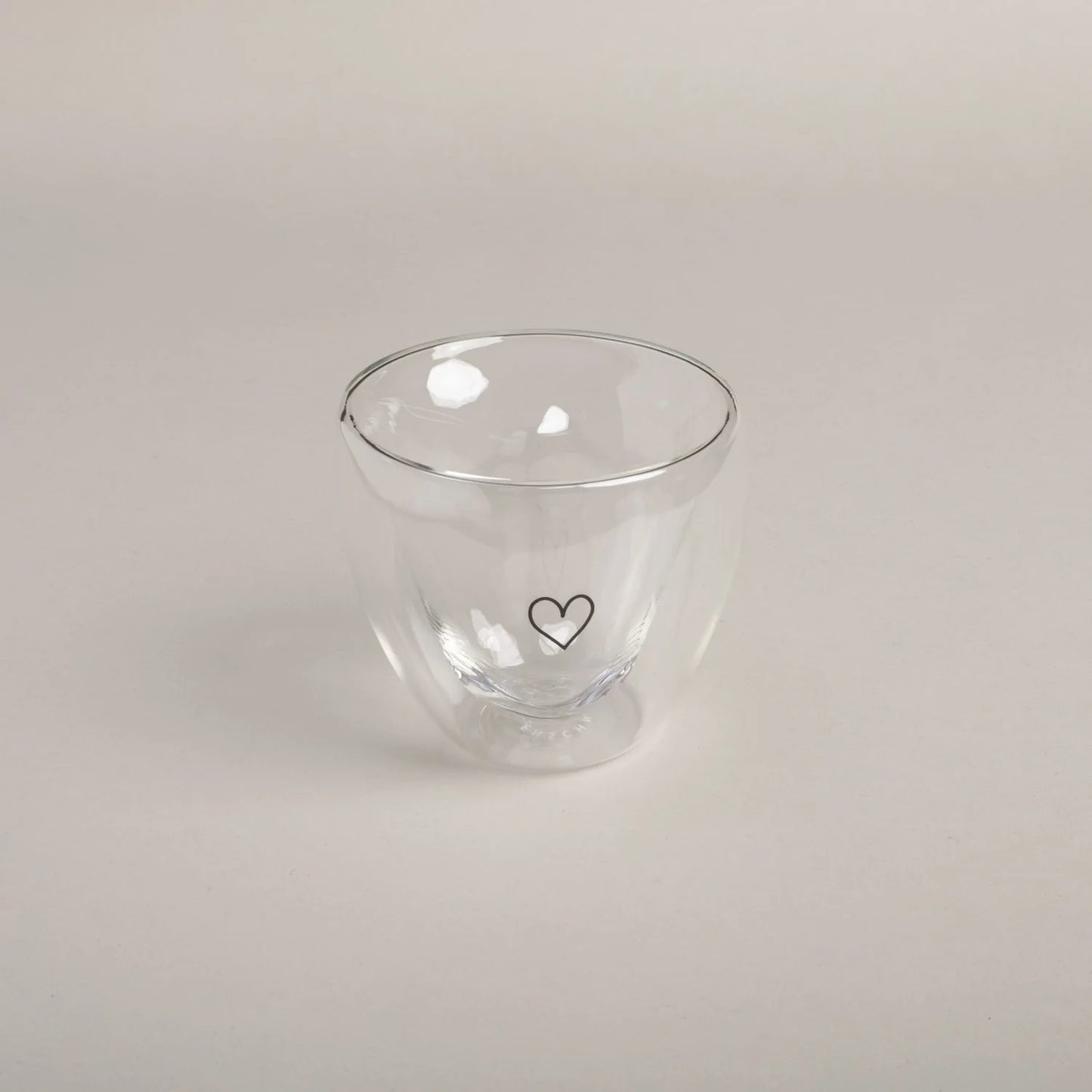 Eulenschnitt Doppelwandiges Herzglas Herz 200ml
