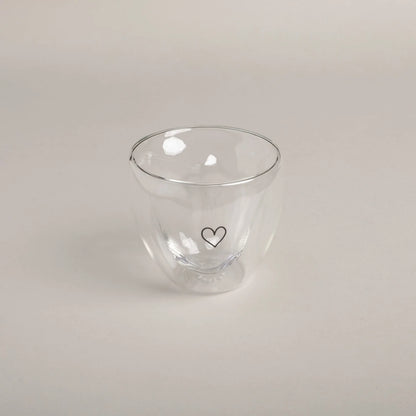 Eulenschnitt Doppelwandiges Herzglas Herz 200ml