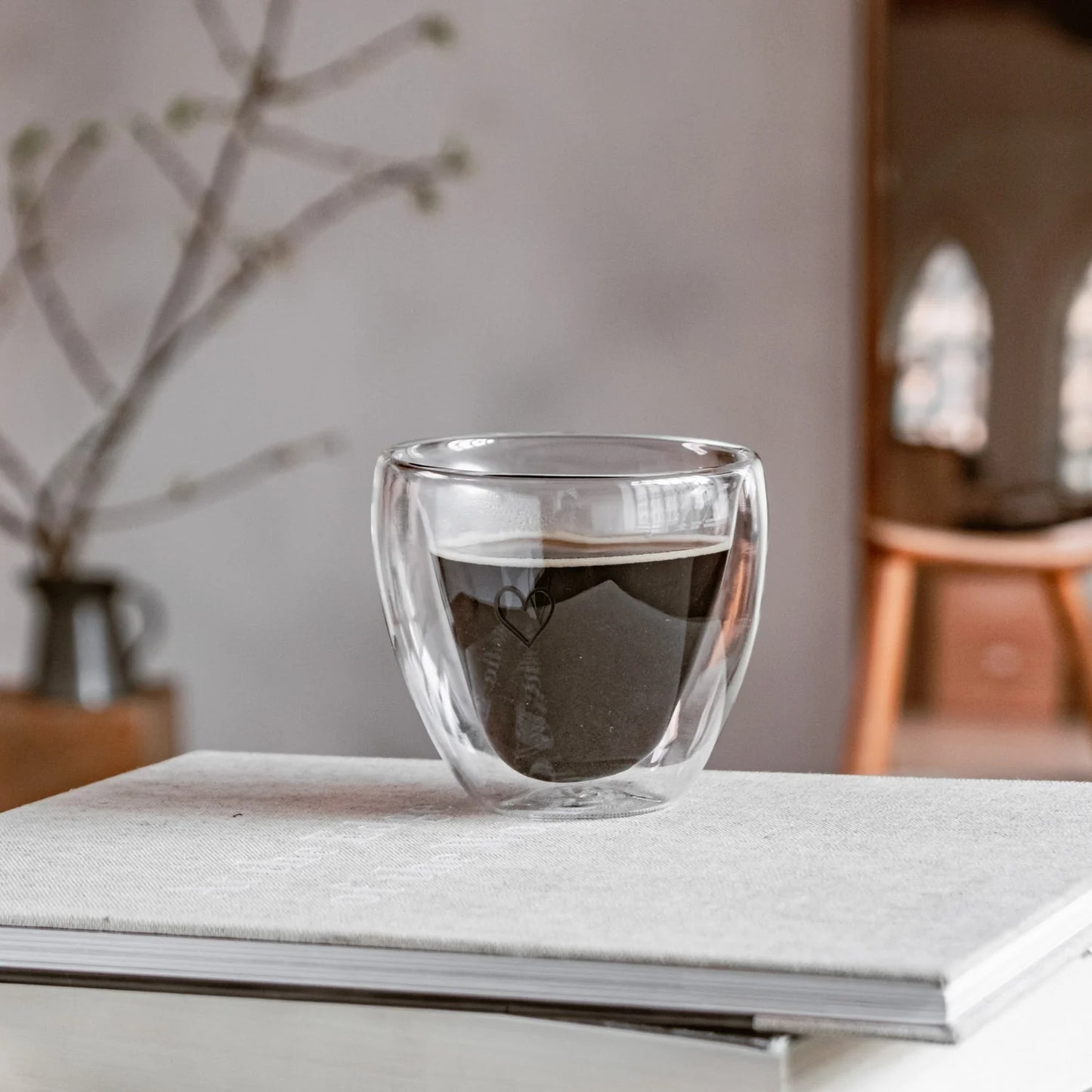 Eulenschnitt Doppelwandiges Herzglas Herz 200ml