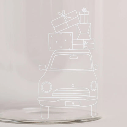 Eulenschnitt Mini Vorratsglas Christmas Car