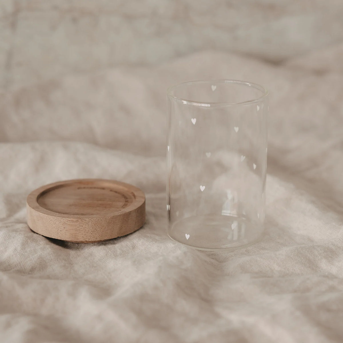 Eulenschnitt Mini Vorratsglas Herzen Weiß