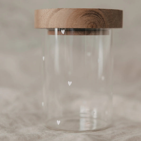 Eulenschnitt Mini Vorratsglas Herzen Weiß