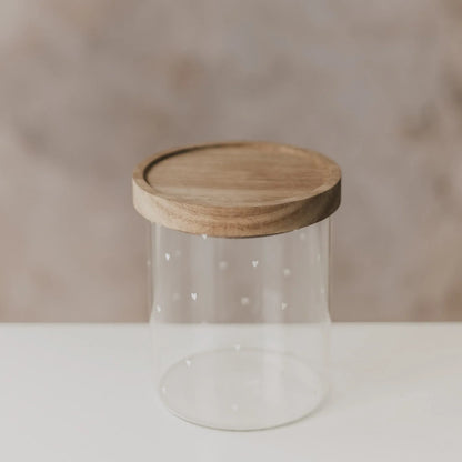 Eulenschnitt Vorratsglas Herzen Weiß – 13 cm