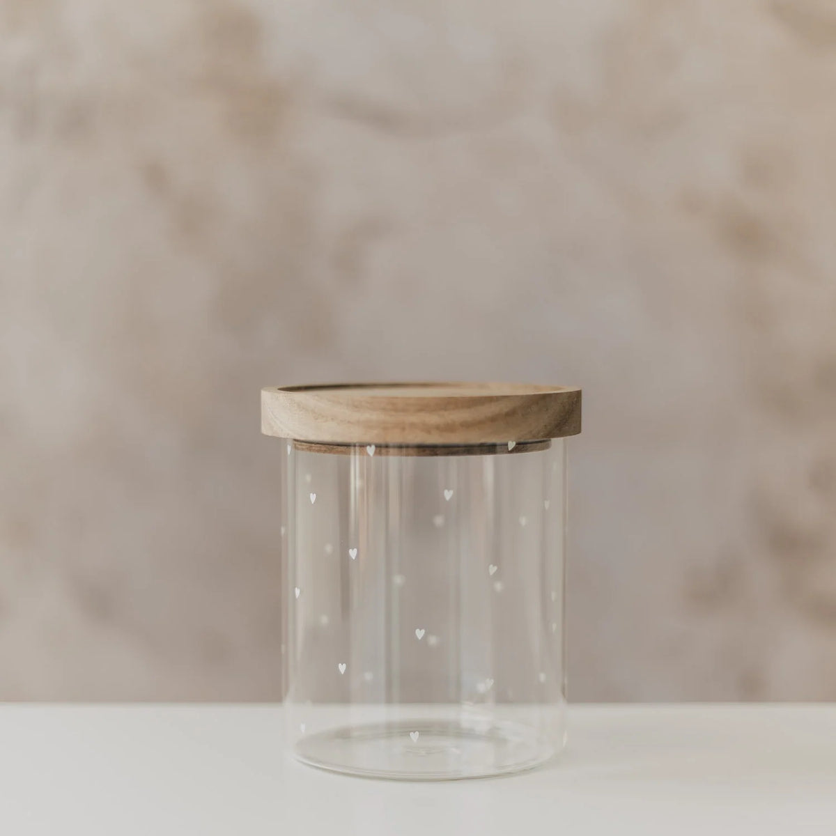 Eulenschnitt Vorratsglas Herzen Weiß – 13 cm