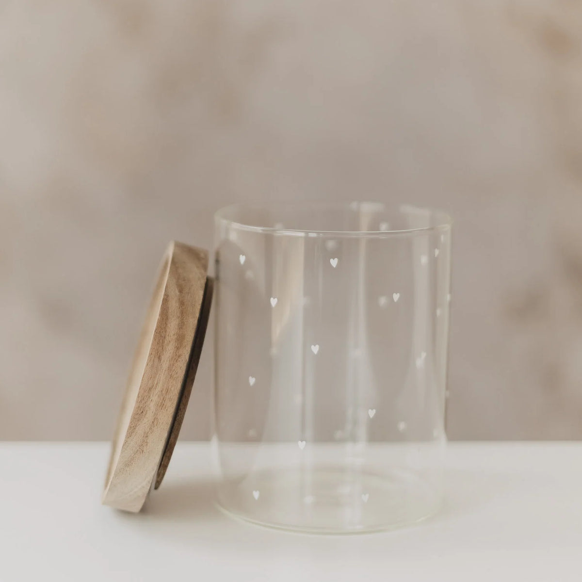 Eulenschnitt Vorratsglas Herzen Weiß – 13 cm