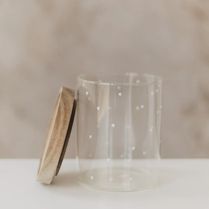 Eulenschnitt Vorratsglas Herzen Weiß – 13 cm