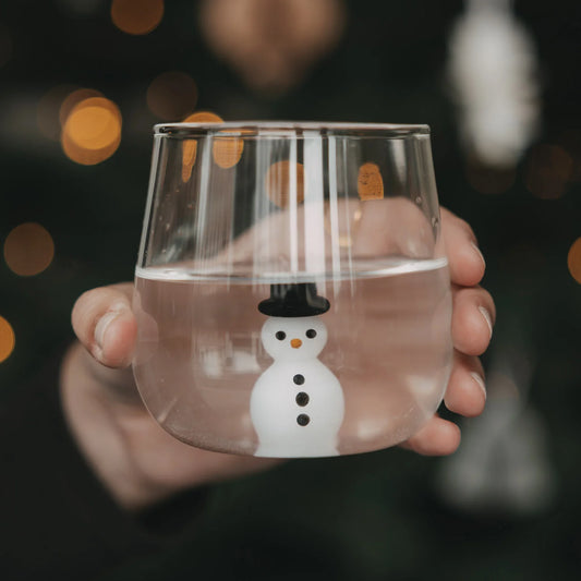 Eulenschnitt Figurglas Schneemann