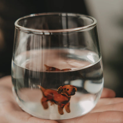 Eulenschnitt Figurglas Dackel