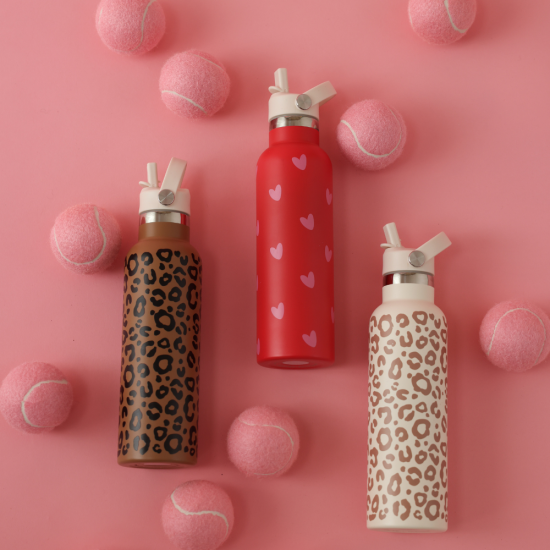 Edelstahl Trinkflasche – Leopard Braun, 600 ml