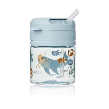 Liewood PAVIA Trinkbecher mit Strohhalm – Sea Creature / Sky Blue