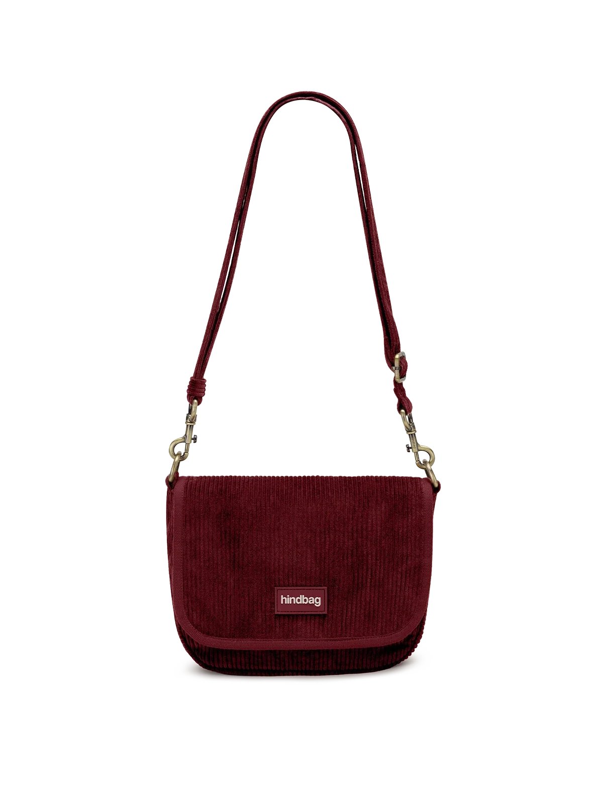 Hindbag Margault Umhängetasche aus Cord – Bordeauxrot
