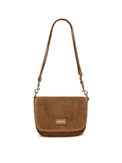 Hindbag Margault Umhängetasche aus Cord – Macchiato