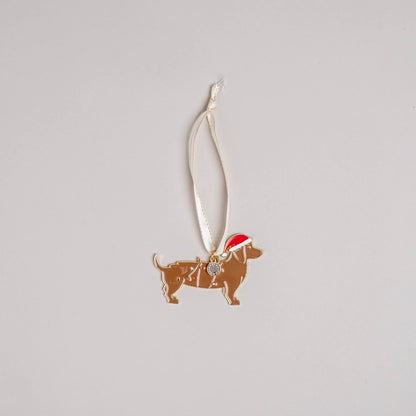 Eulenschnitt Baumschmuck Weihnachtsdackel – Weihnachtsanhänger aus Metall