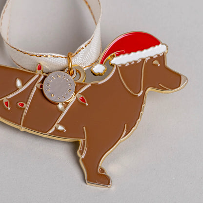 Eulenschnitt Baumschmuck Weihnachtsdackel – Weihnachtsanhänger aus Metall