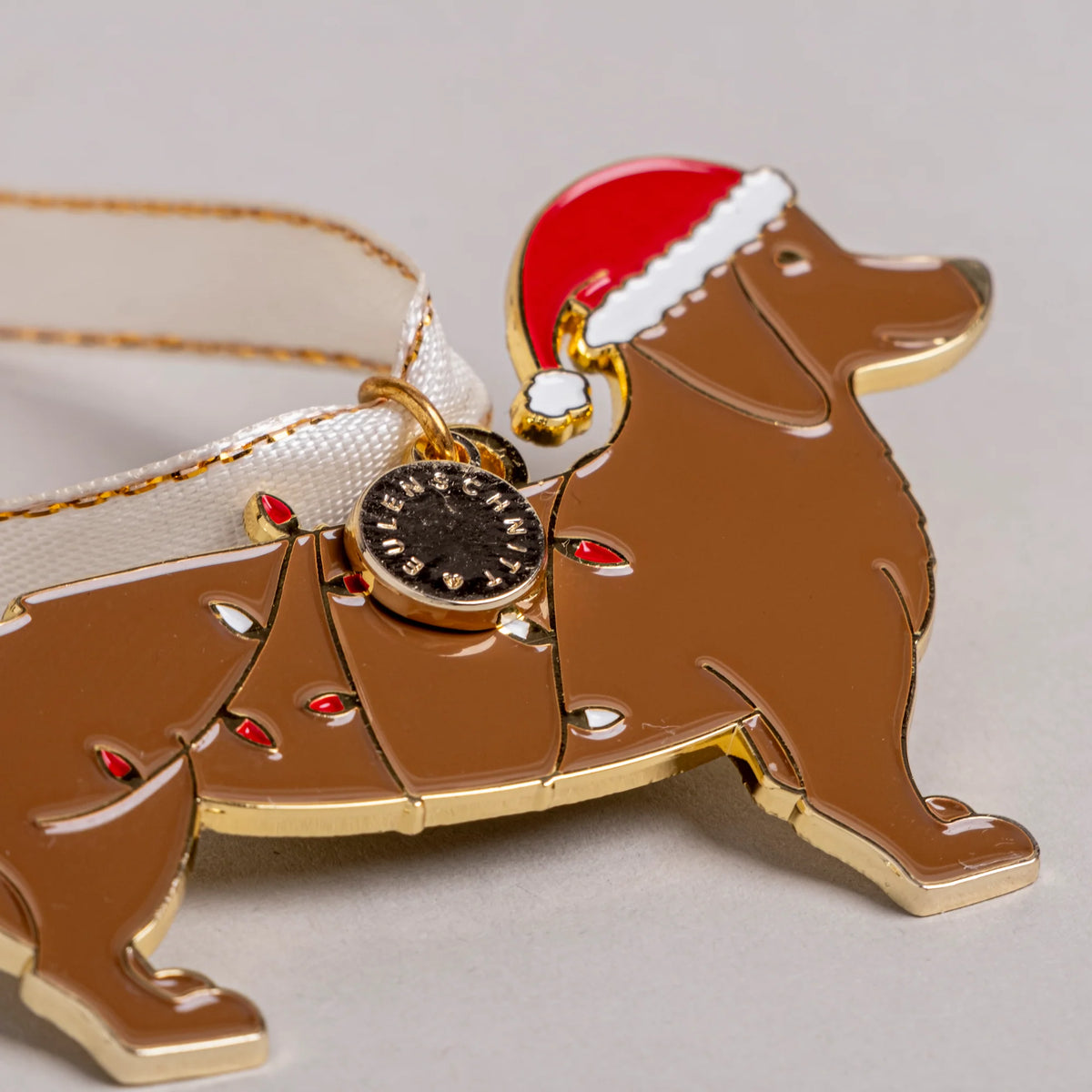 Eulenschnitt Baumschmuck Weihnachtsdackel – Weihnachtsanhänger aus Metall