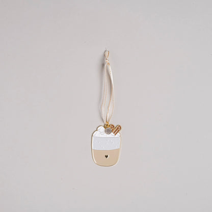 Eulenschnitt Baumschmuck Becher mit Marshmallows – Weihnachtsanhänger aus Metall